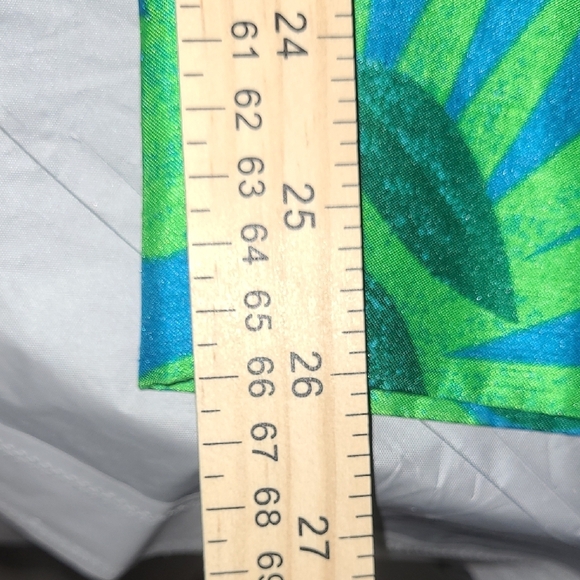 2 Piece Matching Set Capri Tank Top Tropical Palm Print Royal Blue Green Resort - Picture 10 of 16